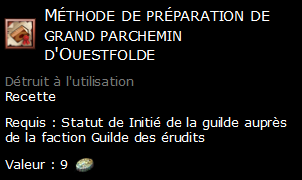 Méthode de préparation de grand parchemin d'Ouestfolde