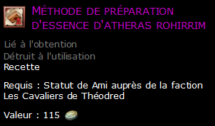 Méthode de préparation d'essence d'atheras rohirrim