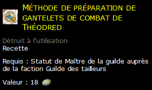 Méthode de préparation de gantelets de combat de Théodred