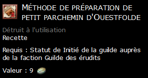 Méthode de préparation de petit parchemin d'Ouestfolde