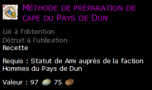 Méthode de préparation de cape du Pays de Dun