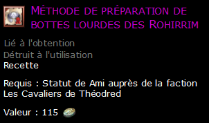 Méthode de préparation de bottes lourdes des Rohirrim