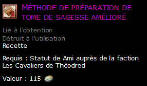 Méthode de préparation de tome de sagesse amélioré