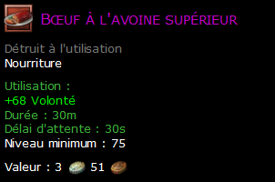 Bœuf à l'avoine supérieur