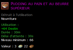 Pudding au pain et au beurre supérieur