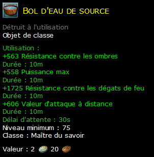 Bol d'eau de source