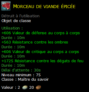 Morceau de viande épicée