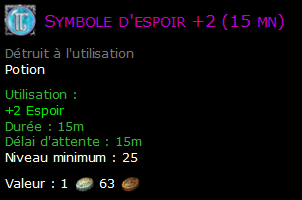 Symbole d'espoir +2 (15 mn)