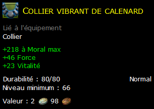 Collier vibrant de calenard