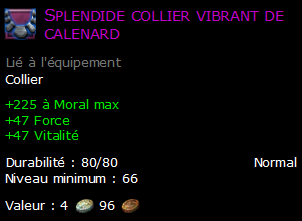 Splendide collier vibrant de calenard