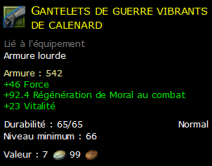 Gantelets de guerre vibrants de calenard