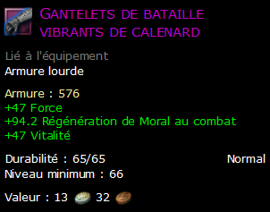 Gantelets de bataille vibrants de calenard