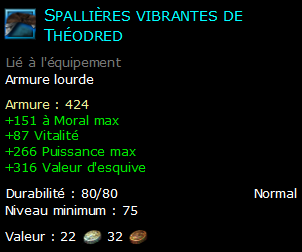 Spallières vibrantes de Théodred