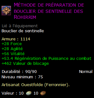 Méthode de préparation de bouclier de sentinelle des Rohirrim