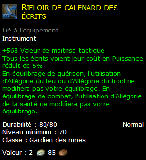 Rifloir de calenard des écrits