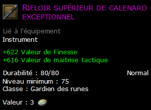 Rifloir supérieur de calenard exceptionnel