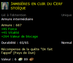 Jambières en cuir du Cerf stoïque