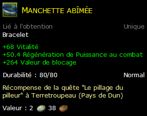 Manchette abîmée