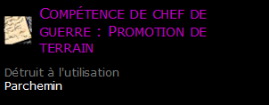 Compétence de chef de guerre : Promotion de terrain