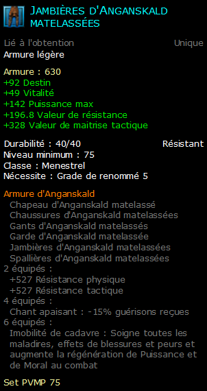 Jambières d'Anganskald matelassées