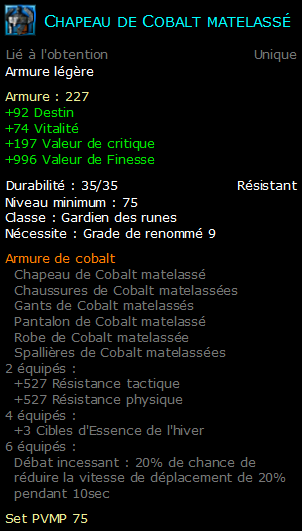 Chapeau de Cobalt matelassé