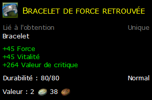 Bracelet de force retrouvée