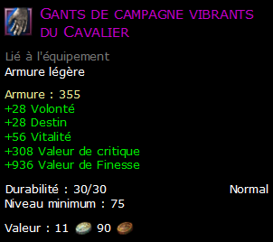 Gants de campagne vibrants du Cavalier