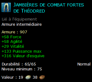 Jambières de combat fortes de Théodred