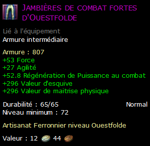 Jambières de combat fortes d'Ouestfolde