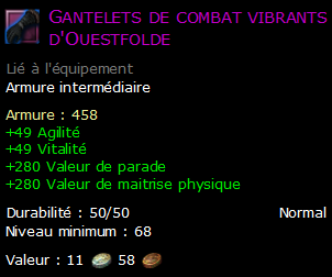 Gantelets de combat vibrants d'Ouestfolde