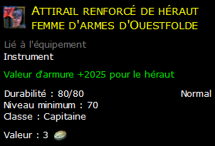 Attirail renforcé de héraut femme d'armes d'Ouestfolde