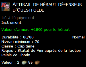 Attirail de héraut défenseur d'Ouestfolde