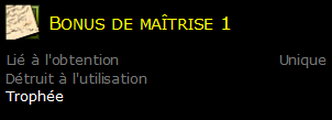 Bonus de maîtrise 1