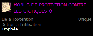 Bonus de protection contre les critiques 6