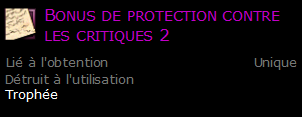 Bonus de protection contre les critiques 2