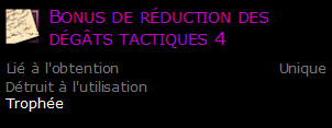 Bonus de réduction des dégâts tactiques 4