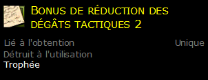 Bonus de réduction des dégâts tactiques 2