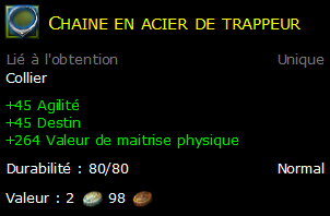 Chaine en acier de trappeur