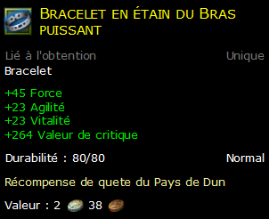 Bracelet en étain du Bras puissant