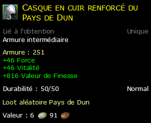 Casque en cuir renforcé du Pays de Dun