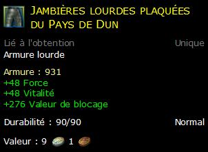 Jambières lourdes plaquées du Pays de Dun