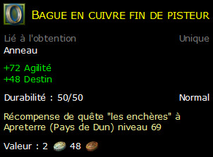 Bague en cuivre fin de pisteur