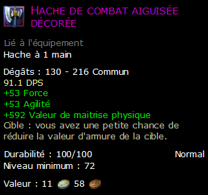 Hache de combat aiguisée décorée