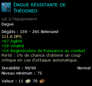 Dague résistante de Théodred