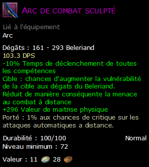 Arc de combat sculpté