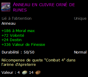 Anneau en cuivre orné de runes