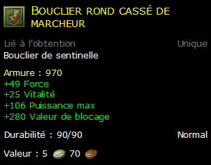 Bouclier rond cassé de marcheur