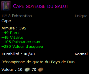 Cape soyeuse du salut