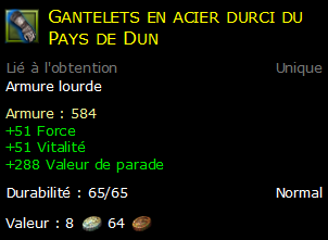 Gantelets en acier durci du Pays de Dun