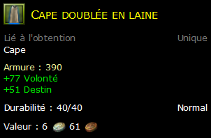 Cape doublée en laine